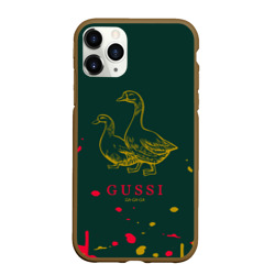 Чехол для iPhone 11 Pro Max матовый Gucci - ga ga ga - краска