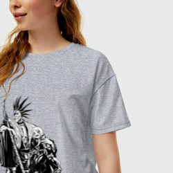 Женская футболка хлопок Oversize Кенпачи Зараки из Блича - фото 2
