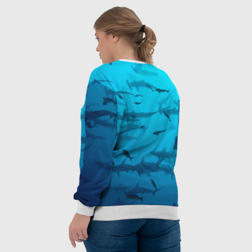 Женский свитшот 3D Акулы - океан, цвет 3D печать - фото 7
