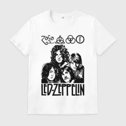 Мужская футболка хлопок Led Zeppelin Black