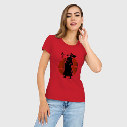 Женская футболка хлопок Slim Самурай Минимализм - фото 2
