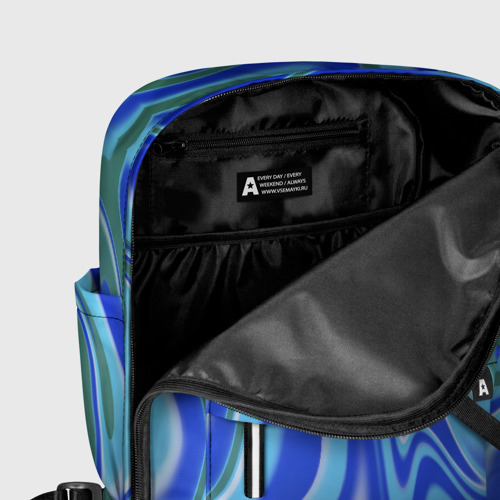 Женский рюкзак 3D Тай-дай с синим, зелёным и белым цветом - фото 6
