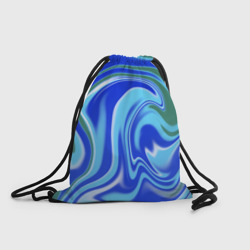Рюкзак-мешок 3D Тай-дай с синим, зелёным и белым цветом
