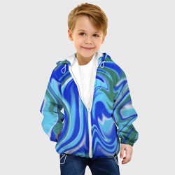 Детская куртка 3D Тай-дай с синим, зелёным и белым цветом - фото 2