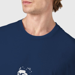 Футболка с принтом Sumo pixel art для мужчины, вид на модели спереди №4. Цвет основы: темно-синий