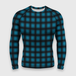 Мужской рашгард 3D Black and blue plaid