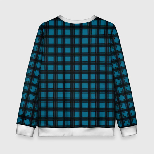 Детский свитшот 3D Black and blue plaid, цвет 3D печать - фото 2