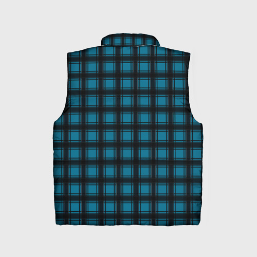 Детский жилет утепленный 3D Black and blue plaid, цвет черный - фото 2