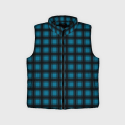 Детский жилет утепленный 3D Black and blue plaid