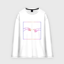 Женский лонгслив oversize хлопок Неоновый Ренессанс