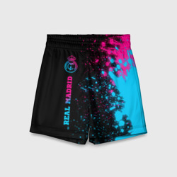 Детские спортивные шорты 3D Real Madrid Neon Gradient