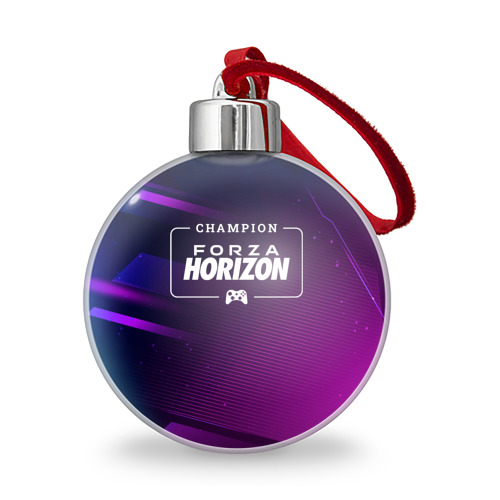 Ёлочный шар Forza Horizon Gaming Champion: рамка с лого и джойстиком на неоновом фоне