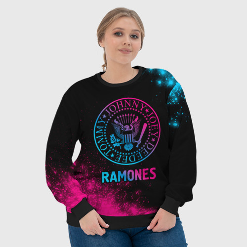 Женский свитшот 3D Ramones Neon Gradient, цвет 3D печать - фото 6