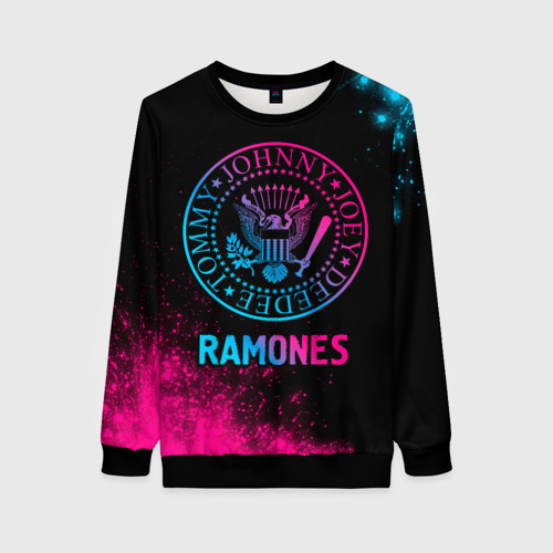 Женский свитшот 3D Ramones Neon Gradient, цвет 3D печать