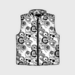 Детский жилет утепленный 3D Black and white sport pattern