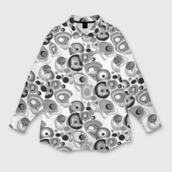 Мужская рубашка oversize 3D Black and white sport pattern