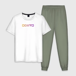Мужская пижама с белой футболкой хлопок Пофиг - По**й