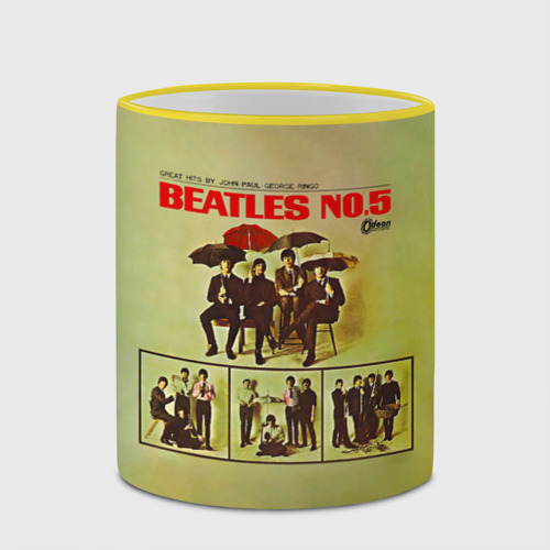 Кружка с полной запечаткой Beatles N0.5, цвет Кант желтый - фото 4