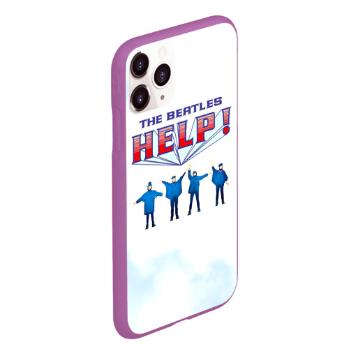 Чехол для iPhone 11 Pro Max матовый The Beatles Help!, цвет фиолетовый - фото 3