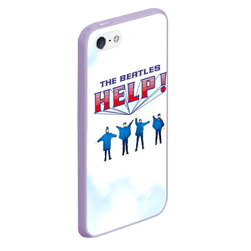 Чехол для iPhone 5/5S матовый The Beatles Help!, цвет светло-сиреневый - фото 3