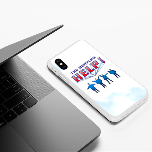 Чехол для iPhone XS Max матовый The Beatles Help!, цвет белый - фото 5