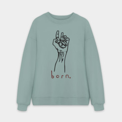 Мужской свитшот oversize без начеса хлопок Half life - born