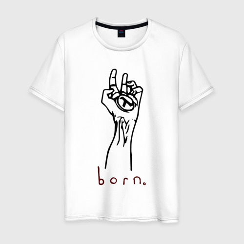 Мужская футболка из хлопка с принтом Half life - born, вид спереди №1