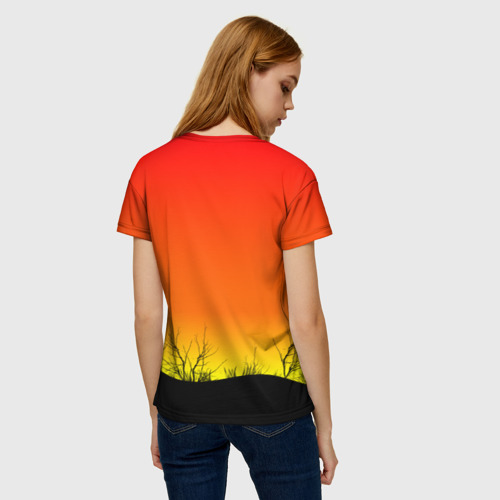 Женская футболка 3D Закат и травы, цвет 3D печать - фото 4