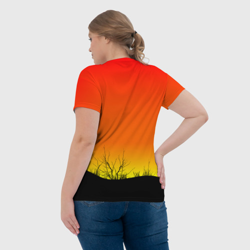 Женская футболка 3D Закат и травы, цвет 3D печать - фото 7