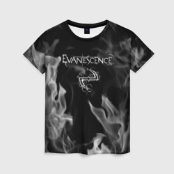 Женская футболка 3D Evanescence - пламя