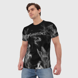 Мужская футболка 3D Evanescence - пламя - фото 2