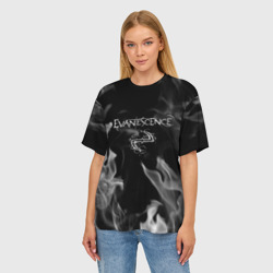 Женская футболка oversize 3D Evanescence - пламя - фото 2