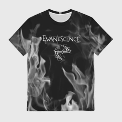 Мужская футболка 3D Evanescence - пламя