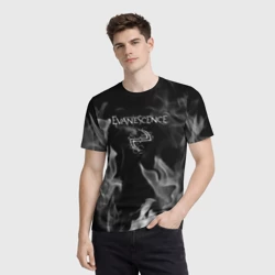 Мужская футболка 3D Evanescence - пламя - фото 2