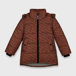 Зимняя куртка для девочек 3D 1984 узор бордовый