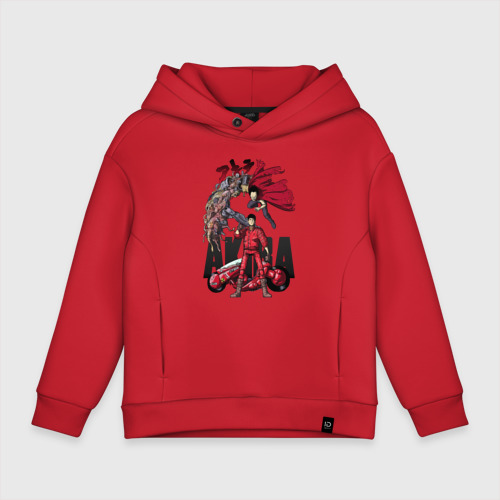 Детское худи Oversize хлопок Akira anime, цвет красный