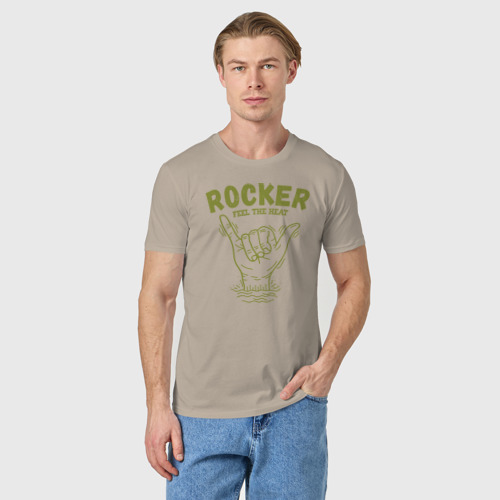 Мужская футболка хлопок с принтом Rocker | Рокер, фото на моделе #1