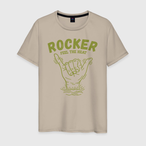 Мужская футболка хлопок с принтом Rocker | Рокер, вид спереди #2
