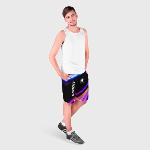 Мужские шорты 3D Skoda Speed Lights, цвет 3D печать - фото 3