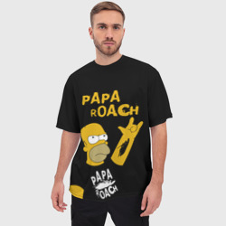 Мужская футболка oversize 3D Papa Roach, Гомер Симпсон - фото 2
