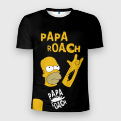 Мужская футболка 3D Slim Papa Roach, Гомер Симпсон