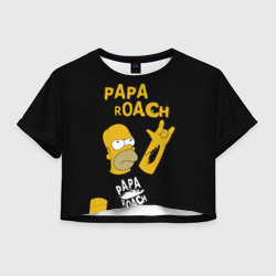 Женская футболка Crop-top 3D Papa Roach, Гомер Симпсон