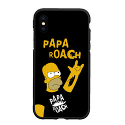 Чехол для iPhone XS Max матовый Papa Roach, Гомер Симпсон