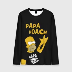 Мужской лонгслив 3D Papa Roach, Гомер Симпсон