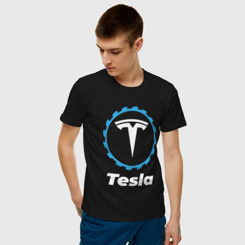 Мужская футболка хлопок Tesla в стиле Top Gear, цвет черный - фото 3