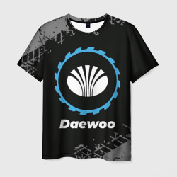 Мужская футболка 3D Daewoo в стиле Top Gear со следами шин на фоне