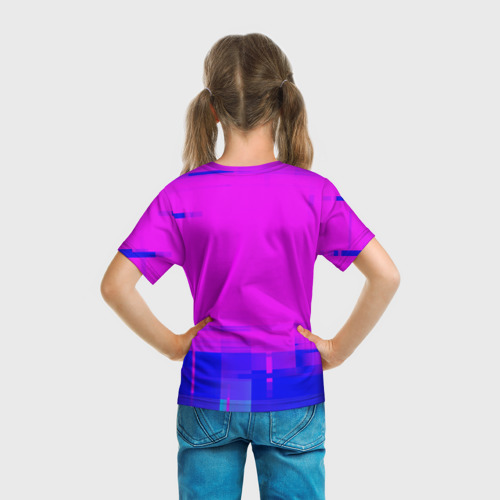 Детская футболка 3D Euro Truck Simulator Glitch Text Effect, цвет 3D печать - фото 6