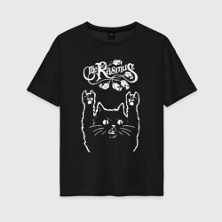 Женская футболка хлопок Oversize The Rasmus рок кот