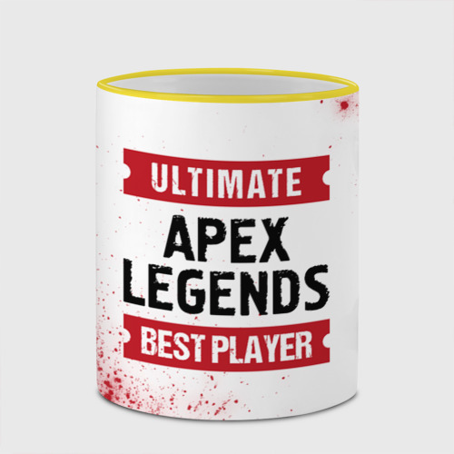 Кружка с полной запечаткой Apex Legends: красные таблички Best Player и Ultimate, цвет Кант желтый - фото 4