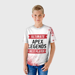Детская футболка 3D Apex Legends: красные таблички Best Player и Ultimate - фото 2